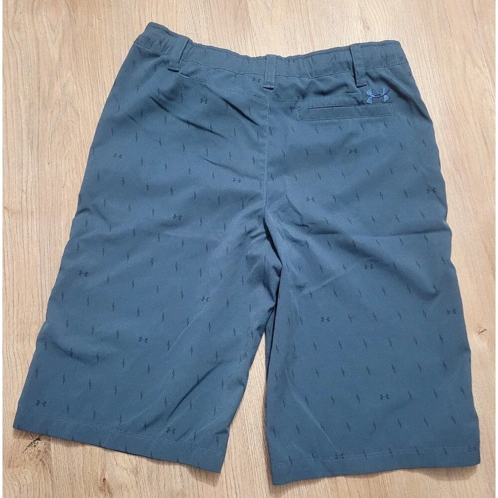 Youth Under Armour Golf Dress Shorts blue Lightening bolts size youth Large